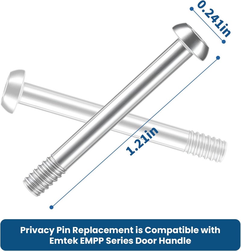 BANLIN 5 Pack Door Handle Privacy Pin Replacement Compatible with Emtek EMPP Series Closet & Hallway Doors Heavy Duty Stainless Steel Replacement Push Pin Door Lock for Bathroom, Bedroom and Interior Doors - Image 2